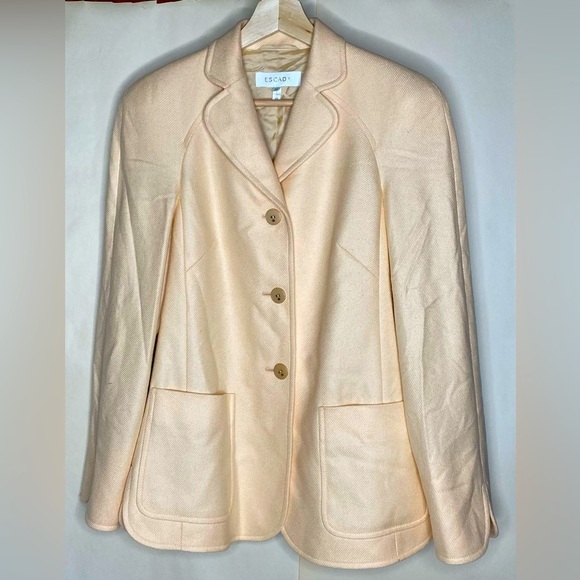 Escada Cashmere/Silk Vintage Professional Peachy Pink Women's Jacket Sz 36 - Picture 1 of 9